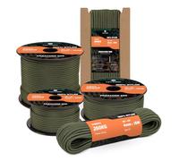 Kamu Synber 550 Paracord 4mm 30m Type III 7 Strands 100% Nylon Rope Parachute Cord Ideal for Crafting, DIY, Camping, Survival, Outdoor | Support 250kg | Army Green