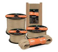 Kamu Synber 550 Paracord 4mm 50m Type III 7 Strands 100% Nylon Rope Parachute Cord Ideal for Crafting, DIY, Camping, Survival, Outdoor | Support 250kg | Tan