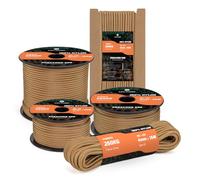 Kamu Synber 550 Paracord 4mm 50m Type III 7 Strands 100% Nylon Rope Parachute Cord Ideal for Crafting, DIY, Camping, Survival, Outdoor | Support 250kg | Coyote Brown