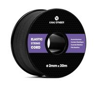 Kamu Synber Elastic Cord 2mm x 30m Elastic String Elastic Rope | Black | 100% Stretch, OEKO-TEX Standard, Bracelet, Sewing, Necklace, Mask, Hat, DIY, Craft, Rubber, Spool
