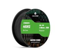 Kamu Synber Micro Cord 1.18mm Paracord Braided Rope 15m Spool for Bracelet, Crafting, Jewelry Making, Key Chains | Support 45kg | Black