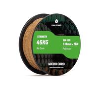 Kamu Synber Micro Cord 1.18mm Paracord Braided Rope 15m Spool for Bracelet, Crafting, Jewelry Making, Key Chains | Support 45kg | Coyote Brown