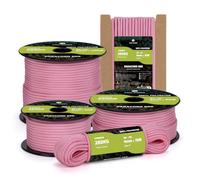 Kamu Synber Paracord 550 Type III 4mm 10m 7 Strands 100% Polyester Rope Parachute Cord Ideal for Crafting, Outdoor, Survival | Support 250kg | Neon Pink