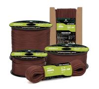 Kamu Synber Paracord 550 Type III 4mm 15m 7 Strands 100% Polyester Rope Parachute Cord Ideal for Crafting, Outdoor, Survival | Support 250kg | Chocolate Brown