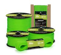 Kamu Synber Paracord 550 Type III 4mm 15m 7 Strands 100% Polyester Rope Parachute Cord Ideal for Crafting, Outdoor, Survival | Support 250kg | Neon Green