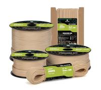 Kamu Synber Paracord 550 Type III 4mm 15m 7 Strands 100% Polyester Rope Parachute Cord Ideal for Crafting, Outdoor, Survival | Support 250kg | Khaki