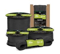 Kamu Synber Paracord 550 Type III 4mm 15m 7 Strands 100% Polyester Rope Parachute Cord Ideal for Crafting, Outdoor, Survival | Support 250kg | Black