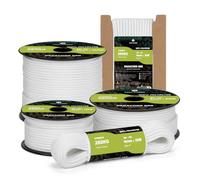 Kamu Synber Paracord 550 Type III 4mm 30m 7 Strands 100% Polyester Rope Parachute Cord Ideal for Crafting, Outdoor, Survival | Support 250kg | White