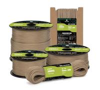 Kamu Synber Paracord 550 Type III 4mm 30m 7 Strands 100% Polyester Rope Parachute Cord Ideal for Crafting, Outdoor, Survival | Support 250kg | Tan