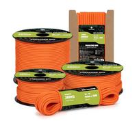Kamu Synber Paracord 550 Type III 4mm 50m 7 Strands 100% Polyester Rope Parachute Cord Ideal for Crafting, Outdoor, Survival | Support 250kg | Orange