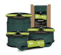 Kamu Synber Paracord 550 Type III 4mm 50m 7 Strands 100% Polyester Rope Parachute Cord Ideal for Crafting, Outdoor, Survival | Support 250kg | Dark Green