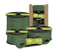 Kamu Synber Paracord 550 Type III 4mm 50m 7 Strands 100% Polyester Rope Parachute Cord Ideal for Crafting, Outdoor, Survival | Support 250kg | Forest Green