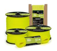 Kamu Synber Paracord 550 Type III 4mm 50m 7 Strands 100% Polyester Rope Parachute Cord Ideal for Crafting, Outdoor, Survival | Support 250kg | Neon Yellow