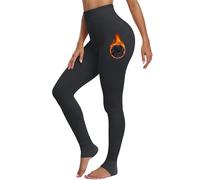 Kamviluer Fleece Lined Winter Warm Leggings for Women Thick Thermal Velvet Tights Soft Stretchy Skiing Leggings Gray