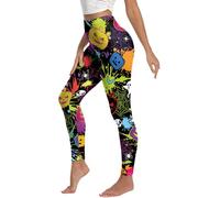 Kamviluer Halloween Leggings for Women Halloween Costume Workout Running Skeleton Tight Stretch Funny Pants Leggings