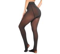 Kamviluer Womens Extra Thick Winter Warm Tight Fleece Lined Tights Thermal Pantyhose Double Lined Fleece Elastic Opaque Tights (-5°C~10°C)