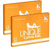 Kamyra Unique C.2 Free XXL, Large latexfree Condoms Made of AT-10 with Flat Base and 66mm Width, 2 x 3 pc.