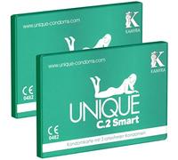 Kamyra Unique C.2 Smart PRE-Erection, latexfree Condoms Made of AT-10, Even Suitable with Oil Based lubes, 2 x 3 pc.