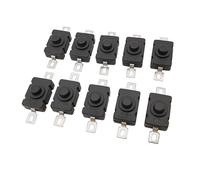 KAN-28 1.5A/250V Flashlight Switch Self Locking SMD Type 18 X 12mm 2Pin-ON-OFF Mini Black Push Button Switches 10Pcs
