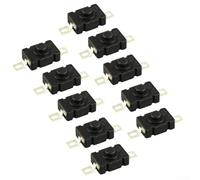 KAN-28 Flashlight Switch 1.5A 250V Self-Locking Push Button 18x12mm Push Button Switch for Flashlights and SMD Type Electronics Projects Pack of 10