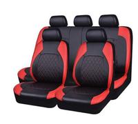 KanaAt 9Pcs Car PU Leather Seat Cover Sets For Volvo XC60 2010-2014 5 seats Full Surround Waterproof Breathable Interior Accessories,A/Red