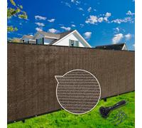 KANAGAWA 5ft x 50ft Privacy Screen Fence, 90% Blockage Heavy Duty 175 GSM Fencing Mesh Net Cover for Outdoor Wall Garden Yard Backyard 80 Cable Zip Ties Included Brown