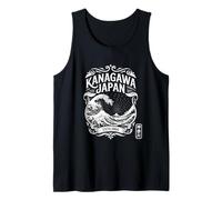 Kanagawa Japan Hanko Stamp Great Wave Retro Kanji Souvenir Tank Top