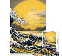 Kanagawa Wave 1000 Piece Jigsaw Puzzle for Teenagers DIY Fun Clear Tone Pattern Assemble Night Fun (38x52cm)