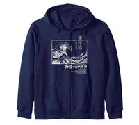 Kanagawa Wave Japanese Tsunami Art Zip Hoodie