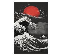 Kanagawas Silent Fury Wooden Picture Puzzle for Adults, 1000 PCS