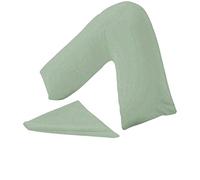 KANAK V Shaped Pillowcase Plain Polycotton Back & Neck Support V Pillow case cover - Orthopaedic/Pregnancy/Nursing Pillow Cover Only (Duck Egg)