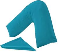 KANAK V Shaped Pillowcase Plain Polycotton Back & Neck Support V Pillow cover Orthopaedic/Pregnancy/Nursing Pillow Case Cover Only (Teal)