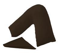 KANAK V Shaped Pillowcase Plain Polycotton Back & Neck Support V Pillow cover Orthopaedic/Pregnancy/Nursing Pillow Case Cover Only (Chocolate)