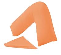 KANAK V Shaped Pillowcase Plain Polycotton Back & Neck Support V Pillow cover Orthopaedic/Pregnancy/Nursing Pillow Case Cover Only (Peach)