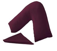 KANAK V Shaped Pillowcase Plain Polycotton Back & Neck Support V Pillow cover Orthopaedic/Pregnancy/Nursing Pillow Case Cover Only (Plum)