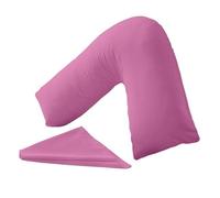 KANAK V Shaped Pillowcase Plain Polycotton Back & Neck Support V Pillow cover Orthopaedic/Pregnancy/Nursing Pillow Case Cover Only (Fuchsia)