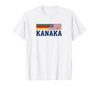 Kanaka Hawaiian American Split Flag Typography Grunge Value Graphic T-Shirt
