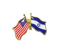 Kanal Brosche Anstecknadel mit Amerika- und Israel-Flagge, Anstecknadel mit Nationalflagge Israel und den USA. Tragen Sie die Anstecknadel für Volk Israel und den Frieden Schmuckkleber (Red, One Size)