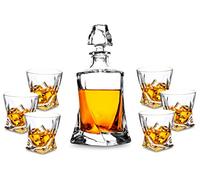 KANARS Whiskey Decanter Set Liquor Decanter with 6 Old Fashioned Glasses