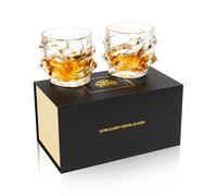 KANARS Whiskey Glasses Set, No-Lead Crystal Whisky Glass 320 ml for Whisky, Cocktail, Martini, Bourbon, 2-Piece, Unique Stylish Gift Box