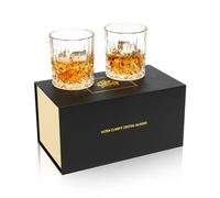 KANARS Whisky Glasses Set, No-Lead Crystal Whiskey Glass for Cocktail, Cognac, Martini, Unique Stylish Gift Box, Set of 2, 300 ml