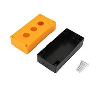 KANASI 22mm Push Button Switch Box, three-hole protective case for industrial control and signal indication (Yellow)