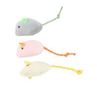 KANASI 3 Piece Plush Cat Toy Set, 4.5x1.2 Inch Indoor Cat Interactive Catnip Animal Toy