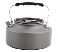 KANASI Aluminum Teapot, 1.1L Lightweight Folding Handle Heat Resistant Kettle for Camping Hiking Outdoor Cooking (Black Handle)