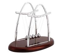 KANASI Newton's Cradle Balance Ball, Silver Plastic Iron Fun Science Oscillating Desk Toy for Home Office Desk Decoration