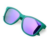 KANASTAL Green Purple Sunglasses Womens Polarised Mens Retro Vintage Square Coloured Stylish Two Tone Beach Vacation UV Protection - Green Frame Purple Mirror Lens