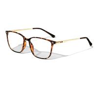 KANASTAL Leopard Blue Light Blocking Glasses Womens TR90 Mens Bluelight Anti Glare Square Metal Gaming Computer Screen TV - Tortoiseshell Frame Clear Lens
