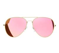 KANASTAL Pink Sunglasses Womens Polarised Mens Metal Oversized Vintage UV400 Protection Vacation Urban Fashion Travel Outdoor Summer - Glod Frame Pink Mirrored Lens