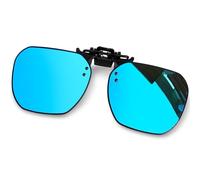 KANASTAL Polarised Clip On Sunglasses Flip Up UV400 TAC Lens for Glasses | Reduce Glare, Soft Rubber-Coated, Ultra-Light 8.5 g, Ideal For Driving, Cycling, Fishing, Running, Travel