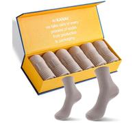 KANAV 6 Pairs Ankle Socks for Women Cute Cotton Crew Casual Slouch Dress Socks, Khaki (6 Pairs), One Size